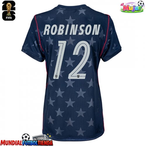 Camiseta Estados Unidos Miles Robinson #12 Segunda Equipación Replica Mundial 2026 para mujer mangas cortas